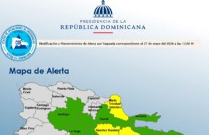COE mantiene 3 provincias en alerta amarilla y 14 en verde por vaguada