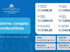 Gobierno congela los combustibles